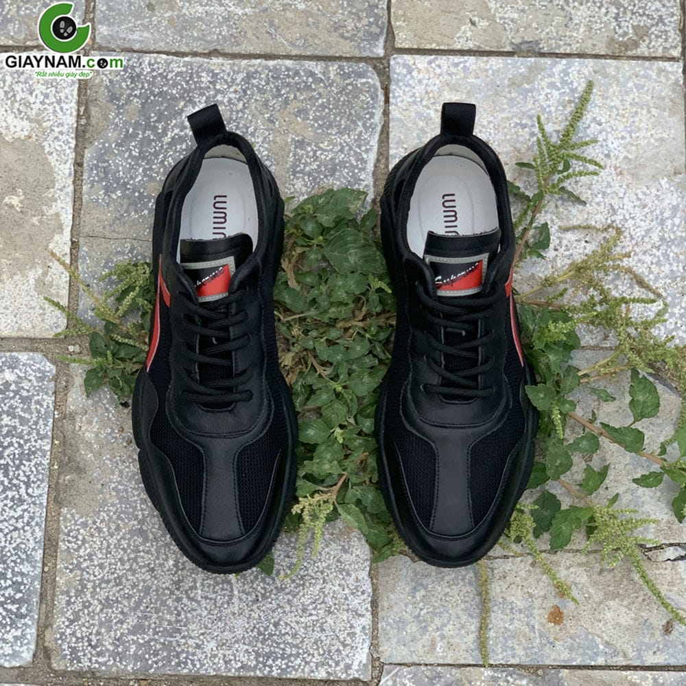 Giày sneaker nam đen sọc đỏ; BD91301D3